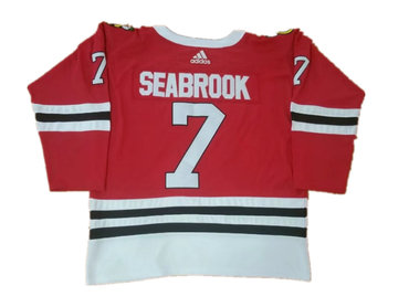 Blackhawks 7 Brent Seabrook Red Adidas Jersey