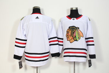 Blackhawks Blank White Adidas Jersey