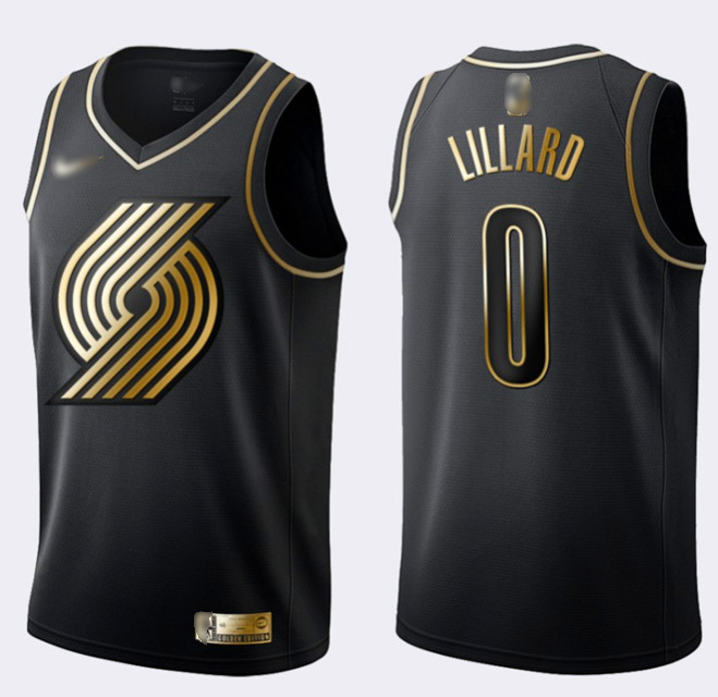 Blazers #0 Damian Lillard Black Gold Basketball Swingman Limited Edition Jersey Blazers #0 Damian Lillard Black Gold Basketball Swingman Limited Edition Jersey