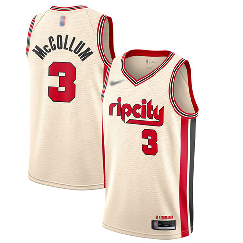 Blazers #3 C.J. McCollum Cream Basketball Swingman City Edition 2019 20 Jersey