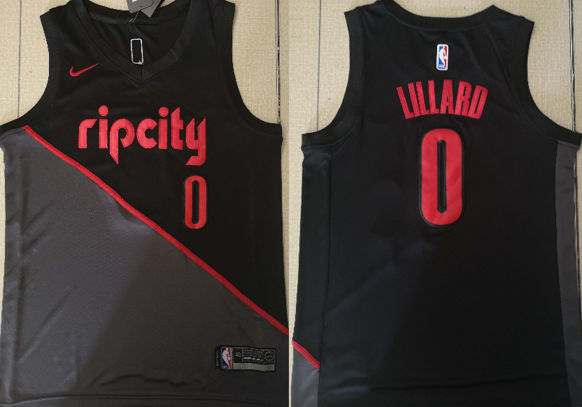 Blazers 0 Damian Lillard Black 2018-19 City Edition Nike Swingman Jersey