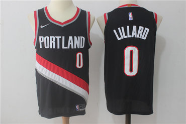 Blazers 0 Damian Lillard Black Nike Jersey