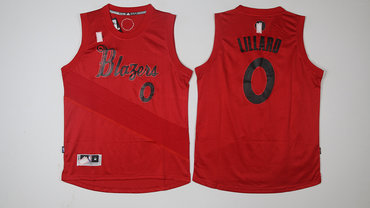 Blazers 0 Damian Lillard Red 2016 Christmas Day Swingman Jersey