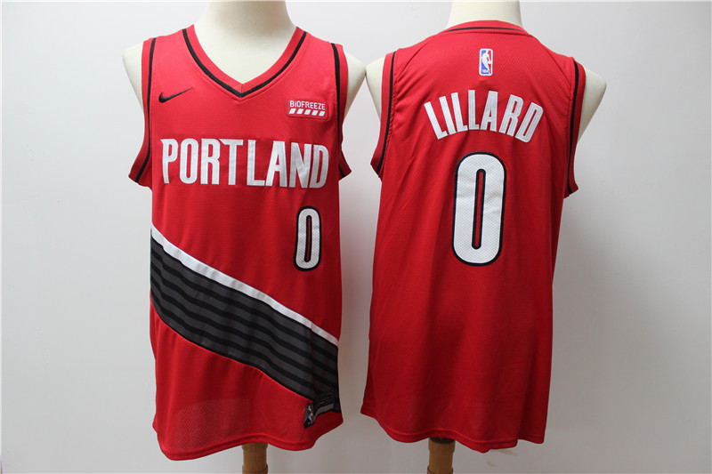 Blazers 0 Damian Lillard Red City Edition Nike Swingman Jersey