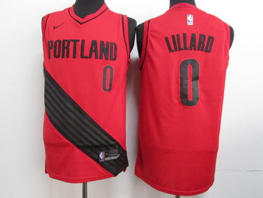 Blazers 0 Damian Lillard Red City Edition Nike Swingman Jersey