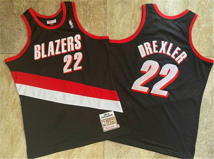 Blazers 22 Clyde Drexler Black 1991-92 Hardwood Classics Swingman Jersey Blazers 22 Clyde Drexler Black 1991-92 Hardwood Classics Swingman Jersey
