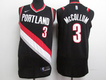 Blazers 3 C.J. McCollum Black Nike Authentic Jersey
