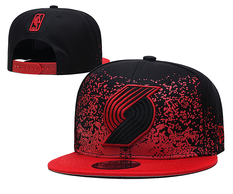 Blazers Team Logo Black Red Adjustable Hat YD