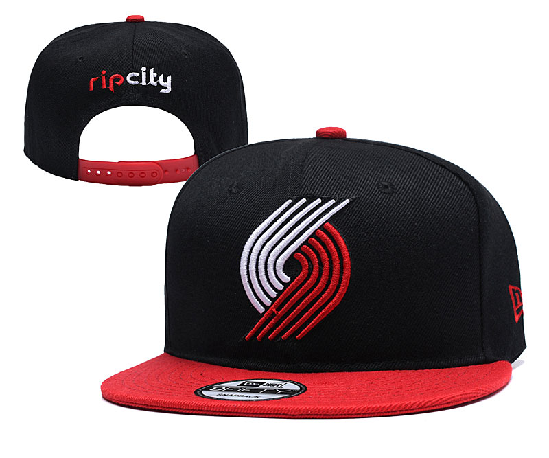 Blazers Team Logo Black Red Adjustable Hat YD