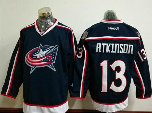 Blue Jackets #13 Cam Atkinson Navy Blue Home Stitched NHL Jersey Blue Jackets #13 Cam Atkinson Navy Blue Home Stitched NHL Jersey