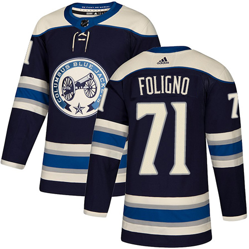 Blue Jackets #71 Nick Foligno Navy Alternate Authentic Stitched Hockey Jersey Blue Jackets #71 Nick Foligno Navy Alternate Authentic Stitched Hockey Jersey
