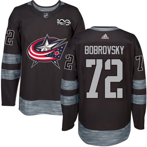 Blue Jackets #72 Sergei Bobrovsky Black 1917-2017 100th Anniversary Stitched NHL Jersey Blue Jackets #72 Sergei Bobrovsky Black 1917-2017 100th Anniversary Stitched NHL Jersey