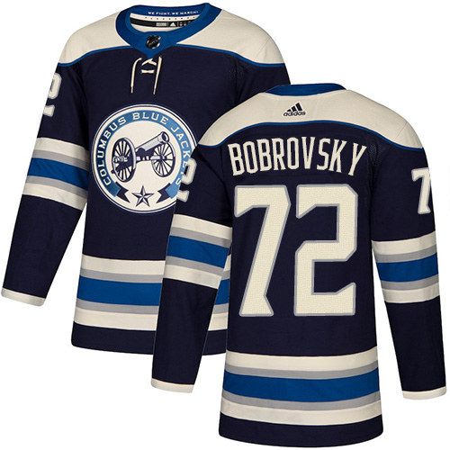 Blue Jackets #72 Sergei Bobrovsky Navy Alternate Authentic Stitched Hockey Jersey Blue Jackets #72 Sergei Bobrovsky Navy Alternate Authentic Stitched Hockey Jersey