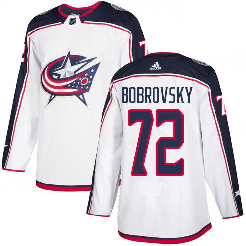 Blue Jackets #72 Sergei Bobrovsky White Road Authentic Stitched Hockey Jersey Blue Jackets #72 Sergei Bobrovsky White Road Authentic Stitched Hockey Jersey