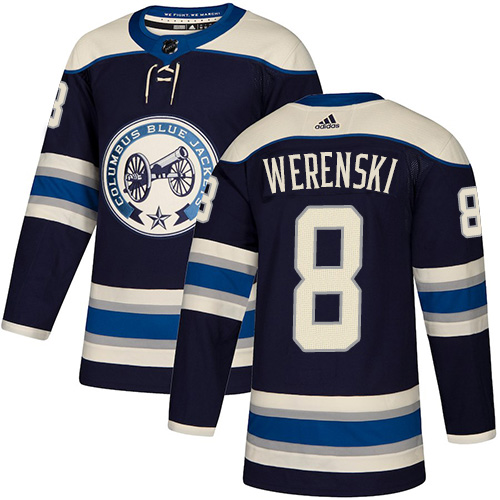 Blue Jackets #8 Zach Werenski Navy Alternate Authentic Stitched Hockey Jersey Blue Jackets #8 Zach Werenski Navy Alternate Authentic Stitched Hockey Jersey