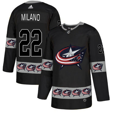 Blue Jackets 22 Sonny Milano Black Team Logos Fashion Adidas Jersey Blue Jackets 22 Sonny Milano Black Team Logos Fashion Adidas Jersey
