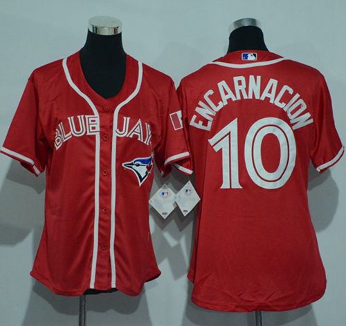 Blue Jays #10 Edwin Encarnacion Red Canada Day Women's Stitched MLB Jersey Blue Jays #10 Edwin Encarnacion Red Canada Day Women's Stitched MLB Jersey