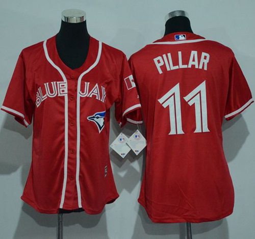 Blue Jays #11 Kevin Pillar Red Canada Day Women's Stitched MLB Jersey Blue Jays #11 Kevin Pillar Red Canada Day Women's Stitched MLB Jersey