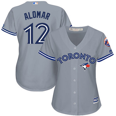 Blue Jays #12 Roberto Alomar Grey Road Women's Stitched MLB Jersey Blue Jays #12 Roberto Alomar Grey Road Women's Stitched MLB Jersey