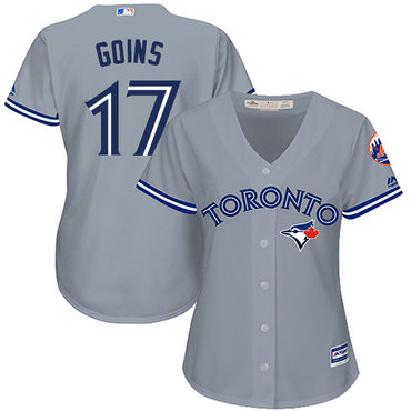 Blue Jays #17 Ryan Goins Grey Road Women's Stitched MLB Jersey Blue Jays #17 Ryan Goins Grey Road Women's Stitched MLB Jersey