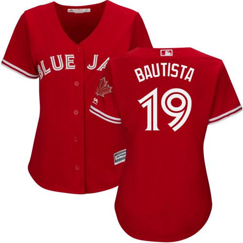 Blue Jays #19 Jose Bautista Red Canada Day Women's Stitched MLB Jersey Blue Jays #19 Jose Bautista Red Canada Day Women's Stitched MLB Jersey