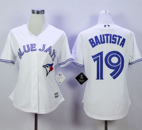 Blue Jays #19 Jose Bautista White Women's Fashion Stitched MLB Jersey Blue Jays #19 Jose Bautista White Women's Fashion Stitched MLB Jersey