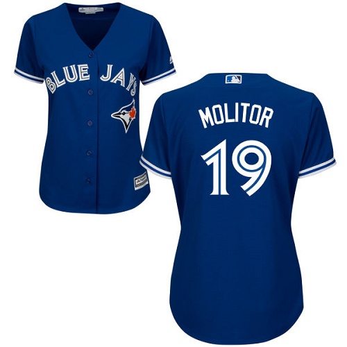 Blue Jays #19 Paul Molitor Blue Alternate Women's Stitched MLB Jersey Blue Jays #19 Paul Molitor Blue Alternate Women's Stitched MLB Jersey