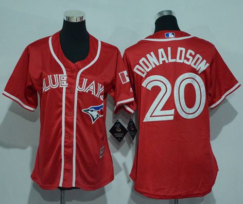 Blue Jays #20 Josh Donaldson Red Canada Day Women's Stitched MLB Jersey Blue Jays #20 Josh Donaldson Red Canada Day Women's Stitched MLB Jersey