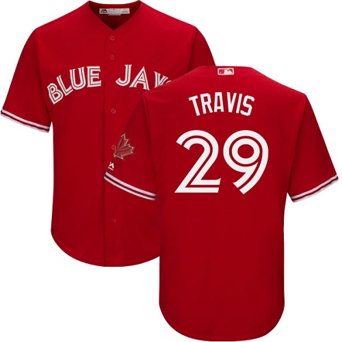 Blue Jays #29 Devon Travis Red Cool Base Canada Day Stitched Youth MLB Jersey Blue Jays #29 Devon Travis Red Cool Base Canada Day Stitched Youth MLB Jersey