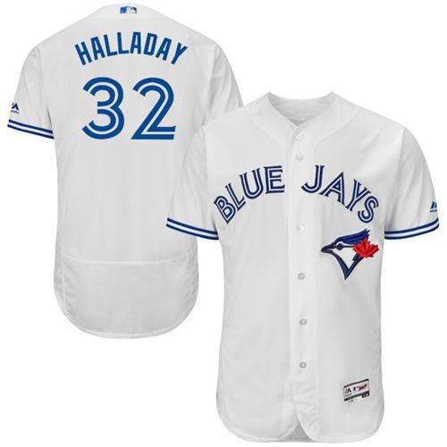Blue Jays #32 Roy Halladay White Flexbase Authentic Collection Stitched MLB Jersey