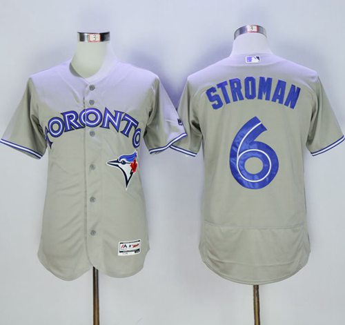 Blue Jays #6 Marcus Stroman Grey Flexbase Authentic Collection Stitched MLB Jersey