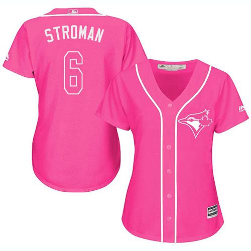 Blue Jays #6 Marcus Stroman Pink Fashion Women's Stitched MLB Jersey Blue Jays #6 Marcus Stroman Pink Fashion Women's Stitched MLB Jersey