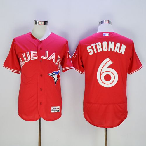 Blue Jays #6 Marcus Stroman Red Flexbase Authentic Collection Canada Day Stitched MLB Jersey