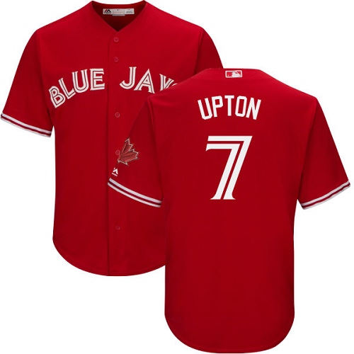 Blue Jays #7 B.J. Upton Red Cool Base Canada Day Stitched Youth MLB Jersey