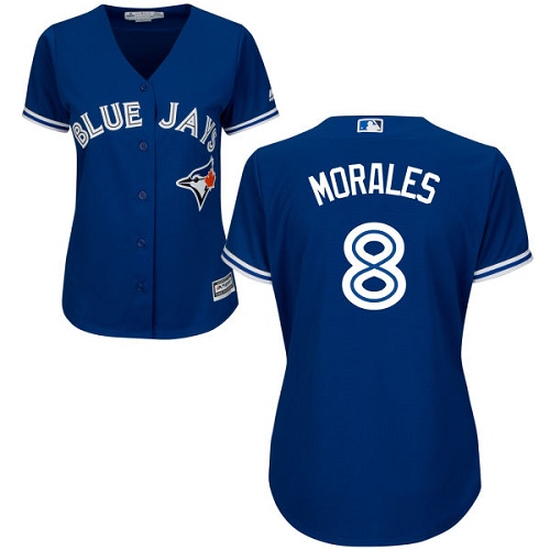 Blue Jays #8 Kendrys Morales Blue Alternate Women's Stitched MLB Jersey Blue Jays #8 Kendrys Morales Blue Alternate Women's Stitched MLB Jersey