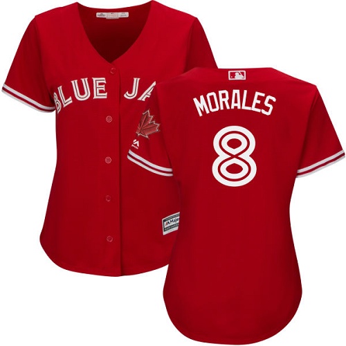 Blue Jays #8 Kendrys Morales Red Canada Day Women's Stitched MLB Jersey Blue Jays #8 Kendrys Morales Red Canada Day Women's Stitched MLB Jersey