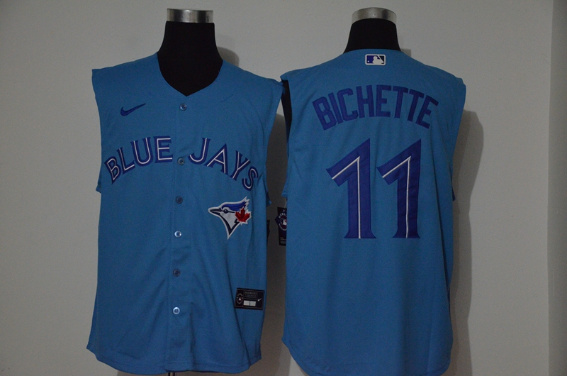 Blue Jays 11 Bo Bichette Blue Nike Cool Base Sleeveless Jersey Blue Jays 11 Bo Bichette Blue Nike Cool Base Sleeveless Jersey
