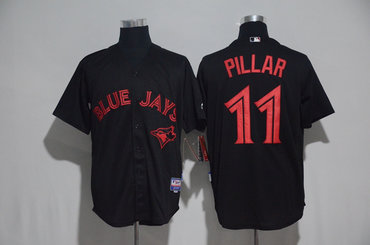 Blue Jays 11 Kevin Pillar Black Cool Base Jersey