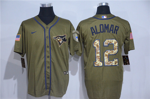 Blue Jays 12 Roberto Alomar Olive 2020 Nike Cool Base Jersey Blue Jays 12 Roberto Alomar Olive 2020 Nike Cool Base Jersey