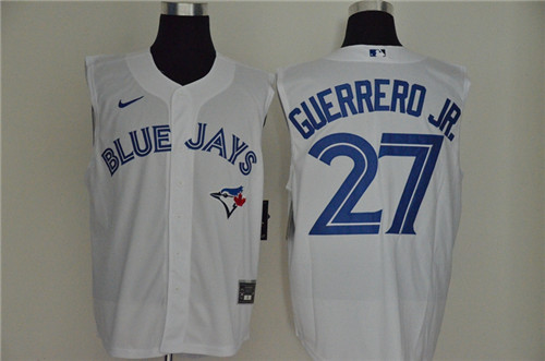 Blue Jays 27 Vladimir Guerrero Jr. White Nike Cool Base Sleeveless Jersey Blue Jays 27 Vladimir Guerrero Jr. White Nike Cool Base Sleeveless Jersey