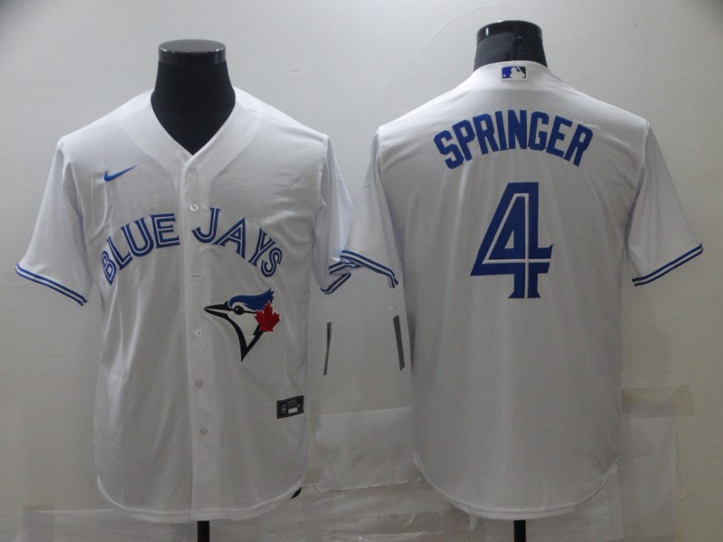 Blue Jays 4 George Springer White 2020 Nike Cool Base Jersey Blue Jays 4 George Springer White 2020 Nike Cool Base Jersey