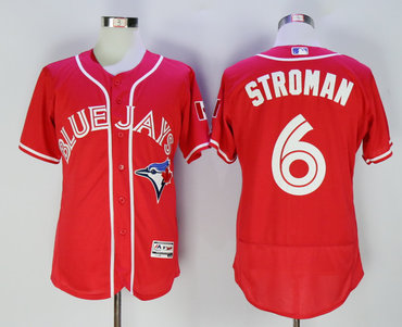 Blue Jays 6 Marcus Stroman Red Alternate Flexbase Jersey