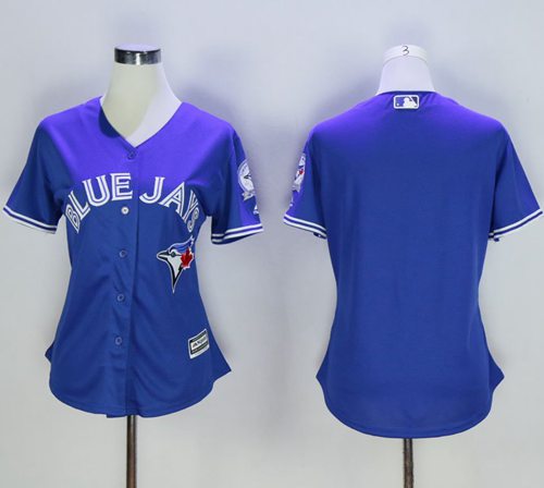 Blue Jays Blank Blue Alternate 40th Anniversary Women's Stitched MLB Jersey Blue Jays Blank Blue Alternate 40th Anniversary Women's Stitched MLB Jersey