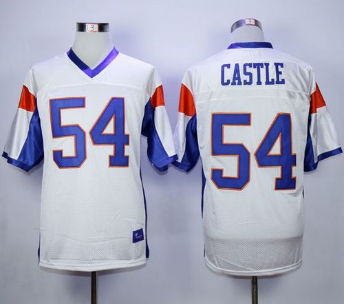Blue Mountain State #54 Thad Castle White Stitched Football Jersey Blue Mountain State #54 Thad Castle White Stitched Football Jersey