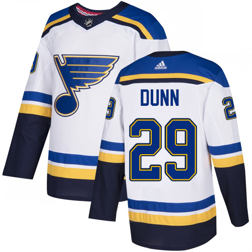 Blues #29 Vince Dunn White Road Authentic Stitched Hockey Jersey Blues #29 Vince Dunn White Road Authentic Stitched Hockey Jersey