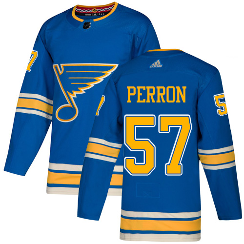 Blues #57 David Perron Blue Alternate Authentic Stitched Hockey Jersey