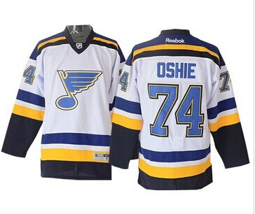 Blues #74 T.J Oshie White New Road Stitched NHL Jersey