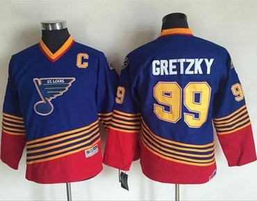 Blues #99 Wayne Gretzky Light Blue Red CCM Throwback Stitched Youth NHL Jersey Blues #99 Wayne Gretzky Light Blue Red CCM Throwback Stitched Youth NHL Jersey