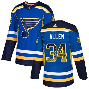 Blues 34 Jake Allen Royal Drift Fashion Adidas Jersey Blues 34 Jake Allen Royal Drift Fashion Adidas Jersey