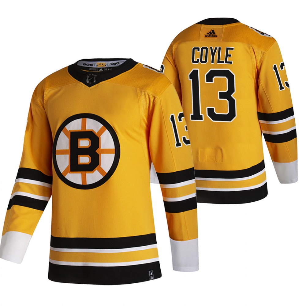 Boston Bruins #13 Charlie Coyle Yellow Men's Adidas 2020-21 Reverse Retro Alternate NHL Jersey Boston Bruins #13 Charlie Coyle Yellow Men's Adidas 2020-21 Reverse Retro Alternate NHL Jersey